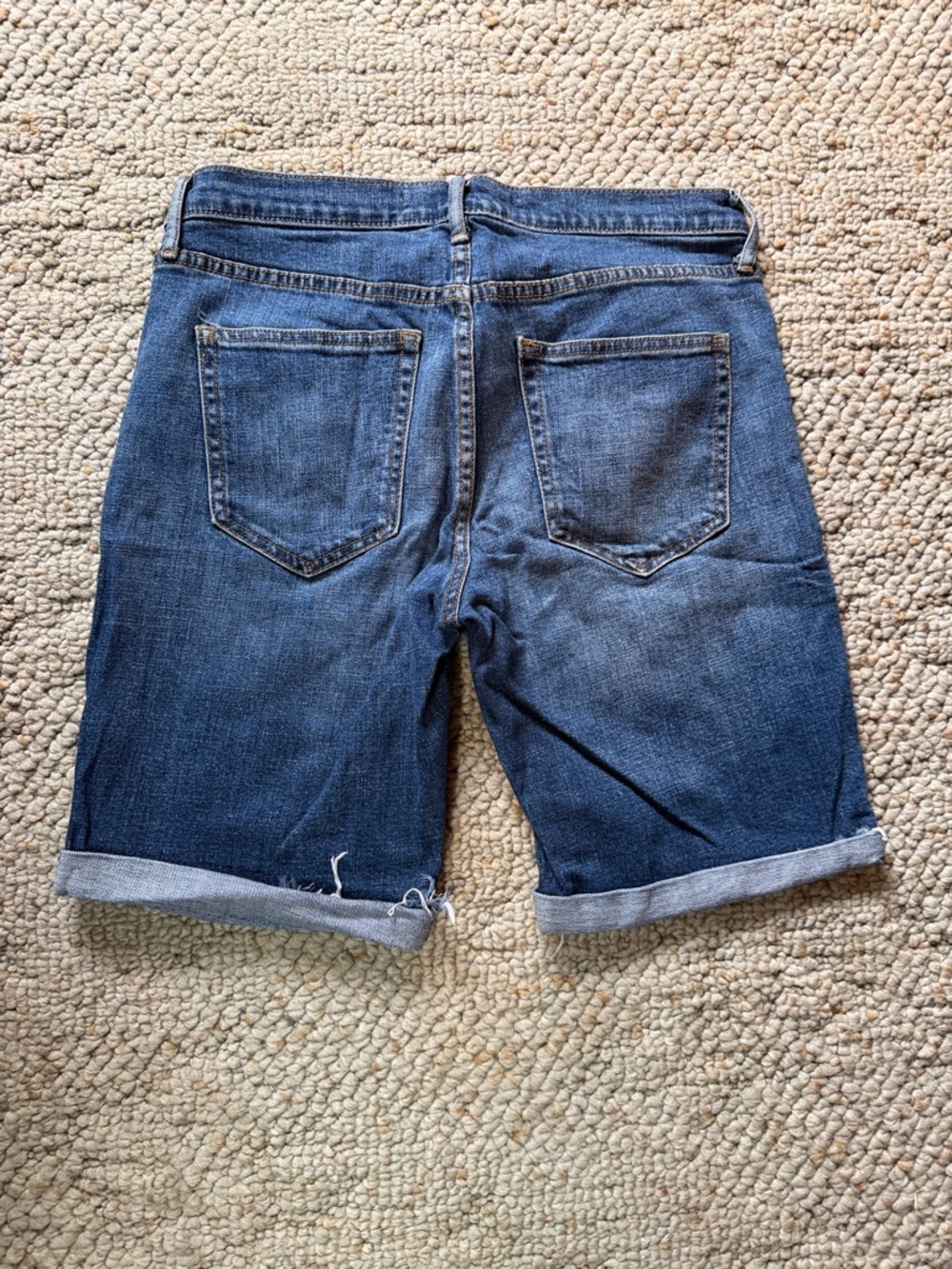 GAP Denim Roll-Cuff Bermuda Shorts - Dark Blue - Picture 3 of 5